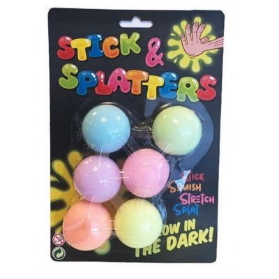 Glow in the Dark Sticky Stretch Ball 6pk (£5.99)